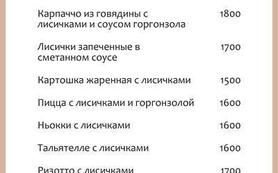 Летнее меню с лисичками