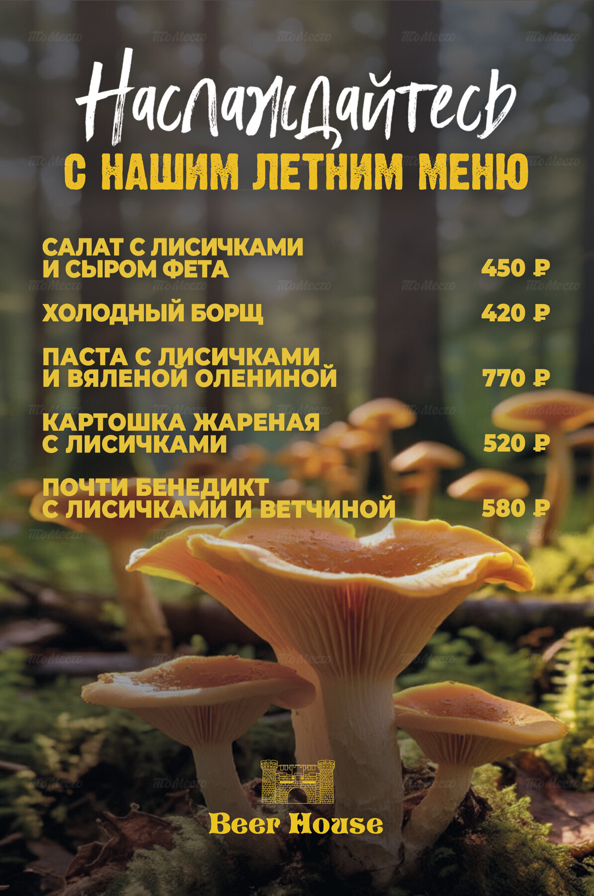 Меню и цены бара Beer House (Бир Хаус) на Марата фото 1